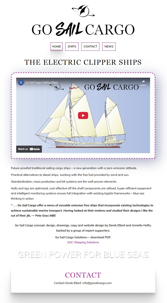 Go Sail Cargo website image